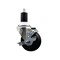 Service Caster 3.5'' SS Soft Rubber Swivel 1-1/2'' Expanding Stem Caster with Brake SCC-SSEX20S3514-SRS-TLB-112 - alternate 1
